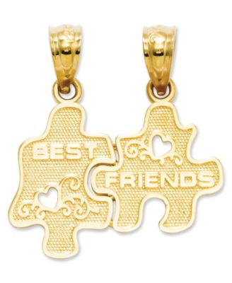 Macy's - 14k Gold Charm, Best Friends Puzzle Break-Apart Charm