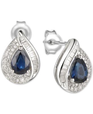 Macy's - Gemstone & Diamond (1/3 ct. t.w.) Stud Earrings in 14k Gold