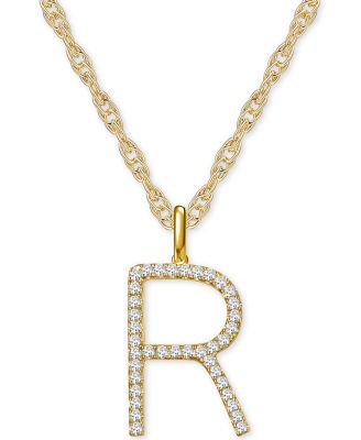 Macy's - Diamond Initial 18" Pendant Necklace (1/6-1/3 ct. t.w.) in 14k Gold