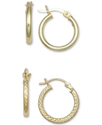 Giani Bernini - 2-Pc. Set Medium Hoop Earrings in 18K Gold-Plated Sterling Silver