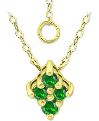 Giani Bernini - Lab-Grown Green Quartz Cluster Pendant Necklace, 16" + 2" extender