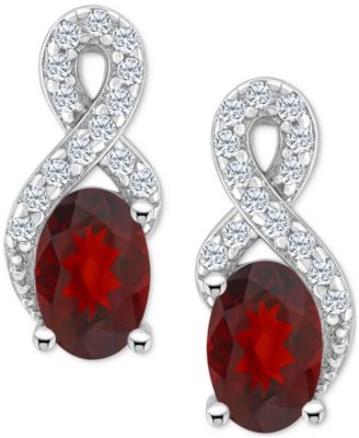 Macy's - Amethyst (7/8 ct. t.w.) & White Topaz (1/6 ct. t.w.) Looped Drop Earrings in Sterling Silver (Also in Citrine, Rhodolite Garnet, Peridot, & Blue Topaz)