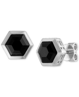 Bulova - Men's Icon Black Spinel (1/10 ct. t.w.) Stud Earrings in Sterling Silver