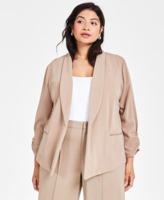 Bar III - Trendy Plus Size Drape-Front Blazer