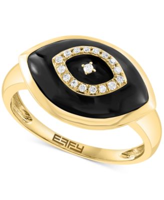 EFFY Collection - Onyx & Diamond (1/20 ct. t.w.) Evil Eye Statement Ring in 14k Gold