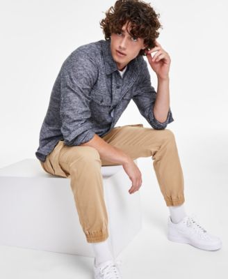 Sun + Stone - Men's Fabian Grindle Regular-Fit Button-Down Flannel Shirt
