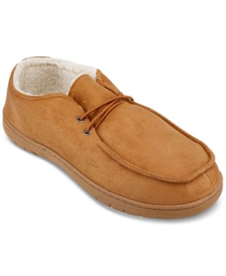 Haggar - Men's Microsuede Chukka Boot Indoor/Outdoor House Slipper with Cozy Fleece Lining