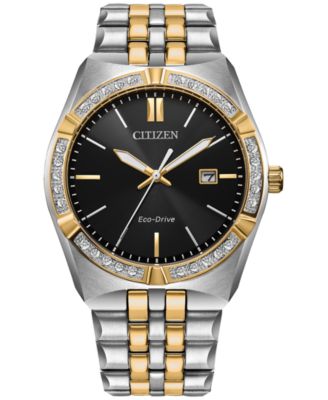 Citizen - Men's Corso Diamond (1/10 ct. t.w.) Two-Tone Stainless Steel Bracelet Watch 40mm