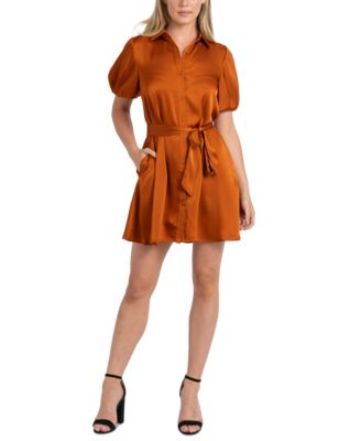 Sam Edelman - Women's Fluid-Satin Puff-Sleeve Mini Dress
