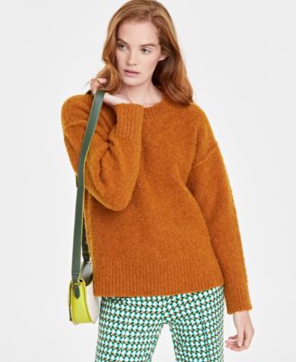 On 34th - Women's Boucl&eacute; Crewneck Pullover Sweater