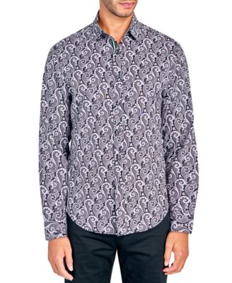 Society of Threads - Men's Regular-Fit Non-Iron Performance Stretch Paisley Print Button-Down Shirt