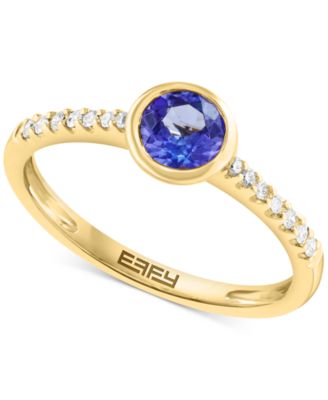 EFFY Collection - Tanzanite (3/8 ct. t.w.) & Diamond (1/10 ct. t.w.) Accent Ring in 14k Yellow Gold