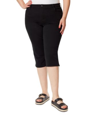 Gloria Vanderbilt - Plus Size Printed High Rise Capri Pants