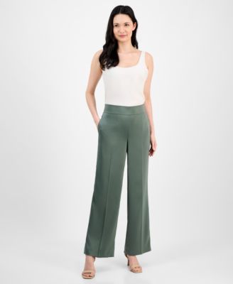 Anne Klein - Women's Pull-On High-Rise Wide-Leg Pants