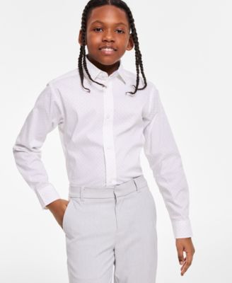 Tommy Hilfiger - Big Boys Long-Sleeve Stretch Diamond Geo-Print Shirt