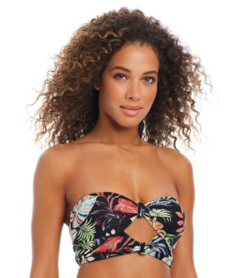 Bar III - Women's Swept Away Knotted Bandeau Cropkini Top, Exclusively at Macy's