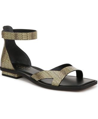 Franco Sarto - Women's Elisa Open Square Toe Ankle Strap Flat Sandals