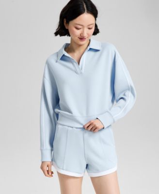 And Now This - Women's Johnny Collar Scuba Top, Exclusively at Macy's