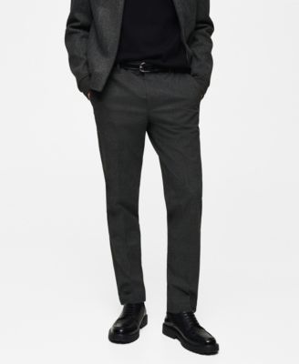MANGO - Men's Welsh Prince Print Flannel Trousers