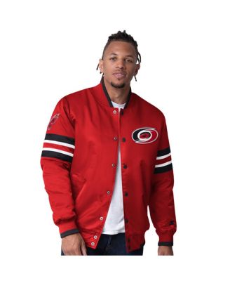 Starter - Men's  Red Carolina Hurricanes Scout I Full-Snap Varsity Jacket