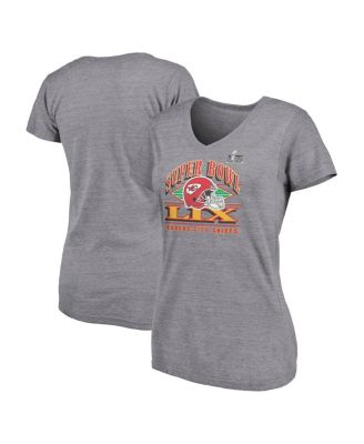 Fanatics - Women's Heather Gray Kansas City Chiefs Super Bowl LIX Plus Size Our Pastime V-Neck Tri-Blend T-Shirt