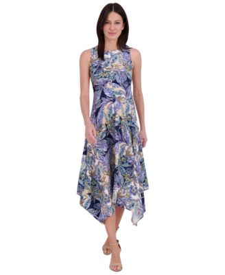 Vince Camuto - Women's Printed High-Low-Hem Dress
