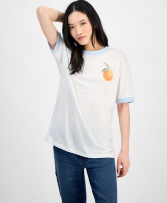 Rebellious One - Juniors' Orange Graphic Short-Sleeve T-Shirt