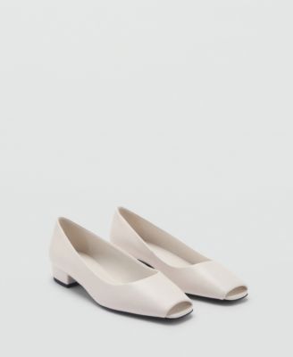MANGO - Women's Open-Toe Leather Shoes