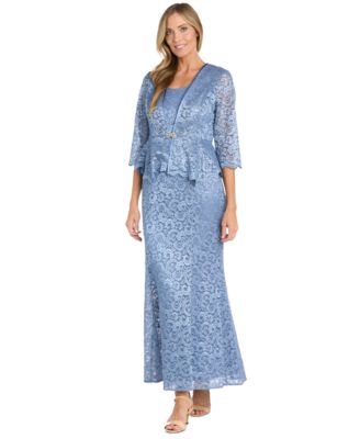 R & M Richards - Women's Glitter Lace Gown & Jacket