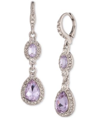 Givenchy - Pav&eacute; & Stone Halo Double Drop Earrings