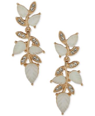 lonna & lilly - Gold-Tone Mixed Stone Branch Linear Drop Earrings