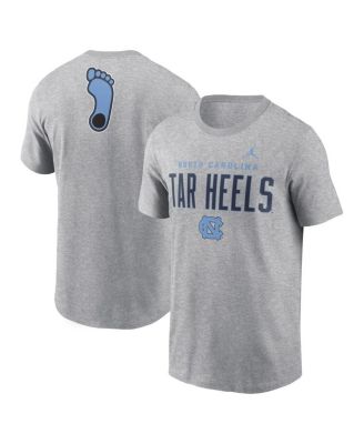 Jordan - Men's Heather Gray North Carolina Tar Heels Campus 2-Hit Primary Mascot T-shirt