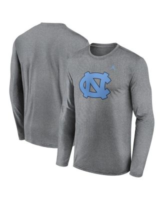 Jordan - Men's Heather Gray North Carolina Tar Heels Primetime Primary Legend Long Sleeve T-shirt