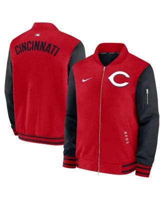 Nike - Men's Red/Black Cincinnati Reds Authentic Collection Dugout Full-Zip Bomber Jacket