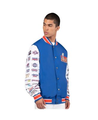 Starter - Men's&nbsp;Blue Super Bowl LIX Commemorative Full-Snap Varsity Jacket