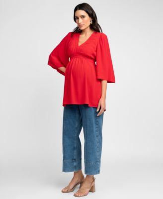 Seraphine - Women's Maternity Flutter Sleeve Wrap Top