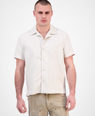 GUESS - Men's Fletcher Short Sleeve Button-Front Camp Shirt