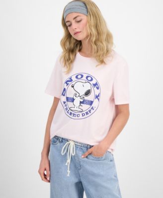 Disney - Juniors' Snoopy Athletic Graphic Print T-Shirt