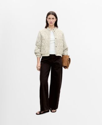MANGO - Women's Floral Embroidered Padded Jacket