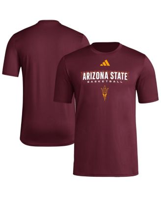 adidas - Men's Maroon Arizona State Sun Devils Locker On-Court In The Fade Pregame AEROREADY T-Shirt
