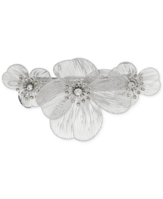 lonna & lilly - Silver-Tone Crystal Flower Hair Barrette