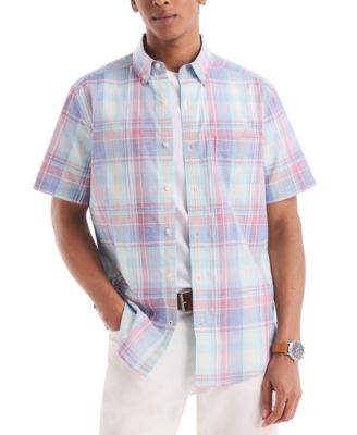 Nautica - Men's Classic-Fit Plaid Button-Down Poplin Shirt