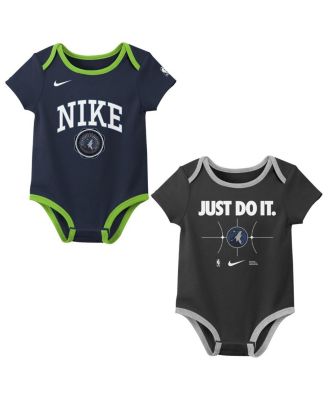 Nike - Newborn Navy/Black&nbsp;Minnesota Timberwolves Just Do It Bodysuit Set 2-Pack