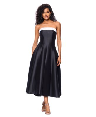 Betsy & Adam - Petite Strapless Midi Ballgown