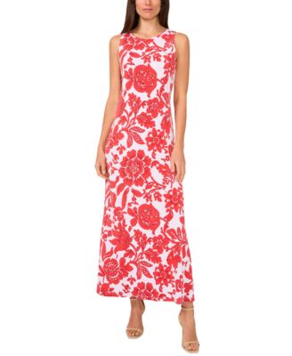 Vince Camuto - Women's Floral-Print Back-Slit Dress