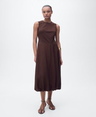 MANGO - Women's Puffed Hem Midi Dress