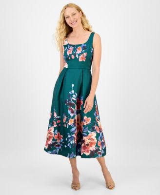 julia jordan - Women's Printed Square-Neck Sleeveless Dress