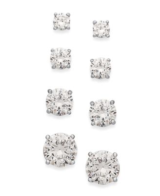 Giani Bernini - Cubic Zirconia Stud Set in 18k Gold over Sterling Silver
