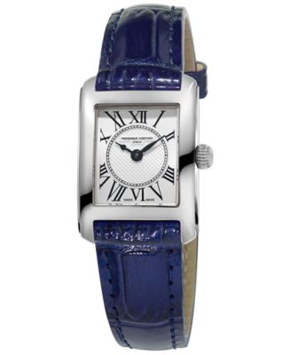 Frederique Constant - Women's Swiss Classics Carr&eacute;e Blue Leather Strap Watch 23x21mm
