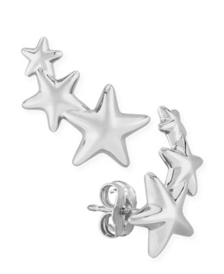 Macy's - Triple Star Stud Crawler Earrings Set in 14k White Gold